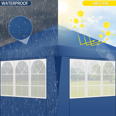 10' x 10' Adjustable Height Pop-up Canopy Tent Fully Waterproof Instant Outdoor Canopy Folding Shelter with 4 Removable Sidewalls, Air Vent on The Top, 4 Sandbags, Carrying Bag