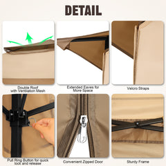 HOTEEL 11x11 Pop Up Gazebo Outdoor Canopy Shelter, Instant Patio Gazebo Sun Shade Canopy Tent 121 Square Feet of Shade for Lawn, Garden, Backyard & Deck, Khaki