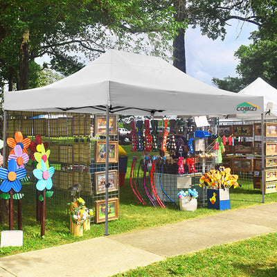 COBIZI 10'x15' Heavy Duty Pop Up Canopy with 4 Sidewalls & 3 Adjustable Heights AMA5913