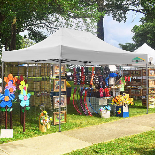 COBIZI 10'x15' Heavy Duty Pop Up Canopy with 4 Sidewalls & 3 Adjustable Heights AMA5913