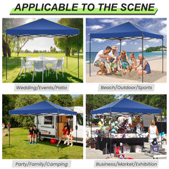 HOTEEL 10' x 10' Outdoor Canopy Party Tent EZ Pop Up Canopy Portable Commercial Instant Canopy Shelter Tent Waterproof Gazebo with 4 Sidewalls & Carry Bag,Stakes & Ropes