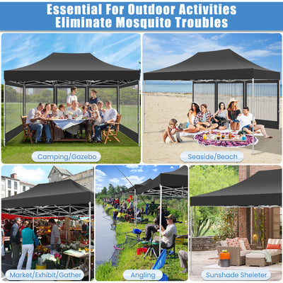 COBIZI 10'x15' Heavy Duty Pop Up Canopy Gazebo with Netting Screened, Gray SPC112