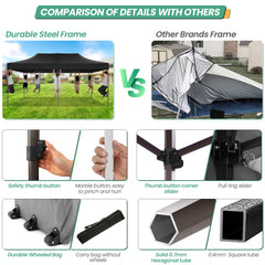 COBIZI 10x20 Pop up Heavy Duty Canopy with 6 Sidewalls,Waterproof Commercial Tent,Outdoor Gazebo for Wedding Party with Wheeled Bag