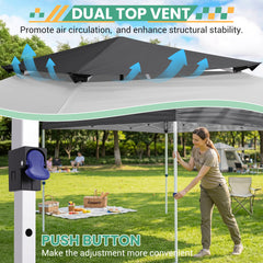 HOTEEL 10x10 Gazebo Canopy Tent with 4 Netting Sidewalls,Pop up Gazebo Tents,Outdoor Party Tents with Sandbags