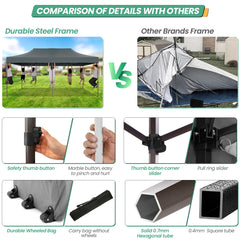 COBIZI 10x20 Pop up Heavy Duty Canopy with 6 Sidewalls,Waterproof Commercial Tent,Outdoor Gazebo for Wedding Party with Wheeled Bag