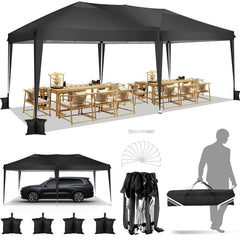 HOTEEL 10'x20' Pop up Canopy,Waterproof Outdoor Commercial Instant Tent,for Parties Beach Camping Event Shelter Wedding