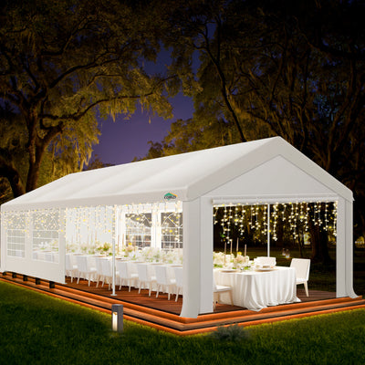 COBIZI 10'x30' Heavy Duty Party Tent  with Removable Sidewall Windows SPC000124