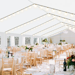 HOTEEL 16'x32' Heavy Duty Party Tent with 8 Roll-up Removable Sidewalls and Ventilated Windows, Portable Outdoor Commercial Canopy Wedding Tent, Carport with All-Season Tarp, White, Height 10.5'