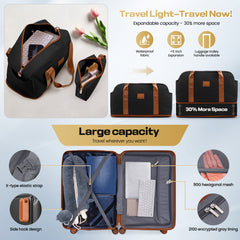 Hoteel 3-Piece Luggage Set-20" Carry-On with Spinner Wheels&TSA Lock ,Lightweight Hardside Travel Set for Business & Vacation