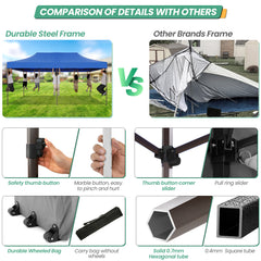 COBIZI 10x20 Pop up Heavy Duty Canopy with 6 Sidewalls,Waterproof Commercial Tent,Outdoor Gazebo for Wedding Party with Wheeled Bag