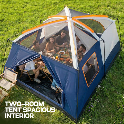 HOTEEL 10 Person Camping Tent Family Tents, Instant Cabin Tents, Family Cabin Multi Room Pop Up Tents Car Camping for Parties, Music Festival Tent, Big, Easy Up, Included Storage Pockets