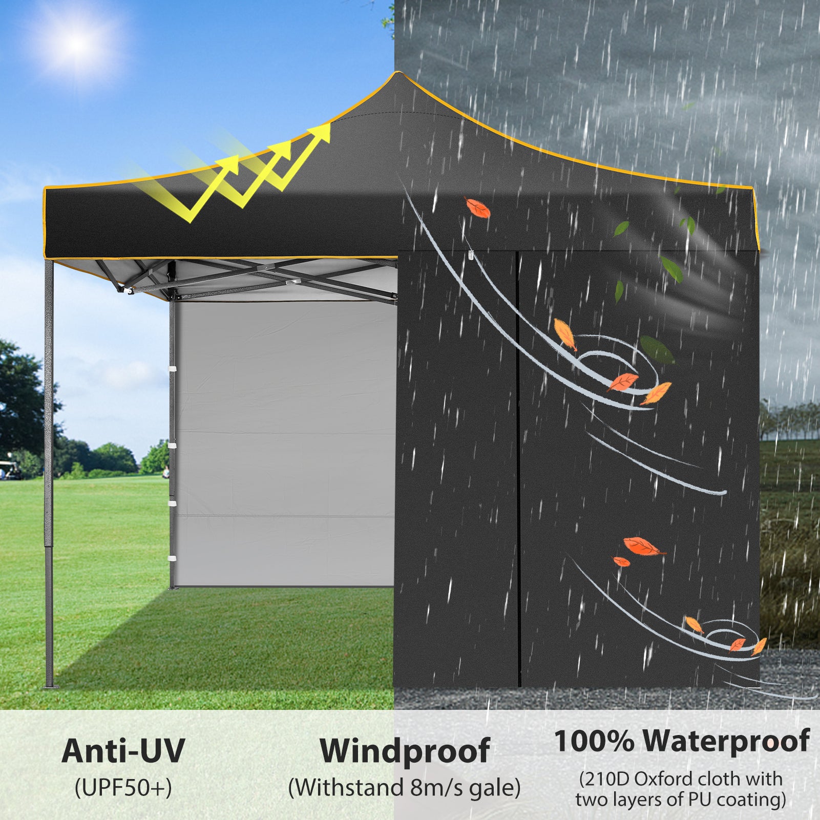 HOTEEL Canopy Tent 10x10 Pop Up Canopy, Outdoor Easy Up Canopy With Sidewalls, Portable Event Tent for Backyard, Parties, Camping, Commercial