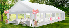 Hoteel 20'x 40' Large Heavy Duty Outdoor Canopy Party Tent with 8 Removable Sidewalls, UV 50+, Waterproof, Wedding Event Shelter Gazebo, Easy to Set up, Big Tent for Birthday Party, BBQ, White