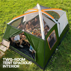 HOTEEL 10 Person Camping Tent Family Tents, Instant Cabin Tents, Family Cabin Multi Room Pop Up Tents Car Camping for Parties, Music Festival Tent, Big, Easy Up, Included Storage Pockets