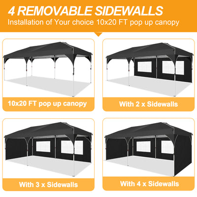 Cobizi 10'x20' Instant Pop Up Canopy With One Push Central Button Air Vent & Reflective Strip SPC142