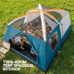 HOTEEL 10 Person Camping Tent Family Tents, Instant Cabin Tents, Family Cabin Multi Room Pop Up Tents Car Camping for Parties, Music Festival Tent, Big, Easy Up, Included Storage Pockets