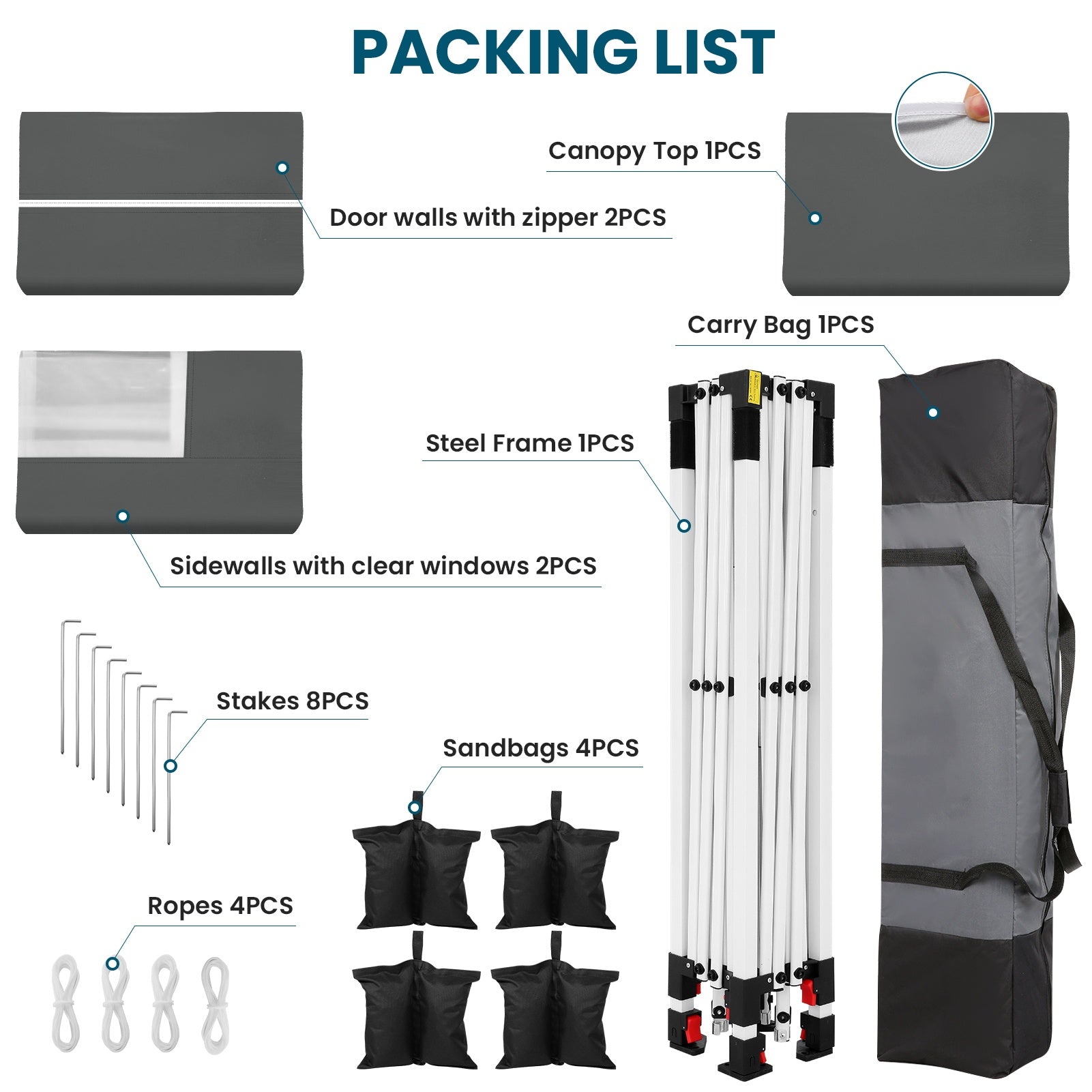 COBIZI 10'X10' Pop Up Canopy With 4 Sand Bag & Carry Bag SPC134