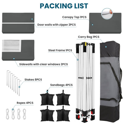 COBIZI 10'X10' Pop Up Canopy With 4 Sand Bag & Carry Bag SPC134