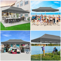 COBIZI 10x20 Pop Up Canopy Tent Heavy Duty with 6 Removable Sidewalls, Commercial Heavy Duty Pop Up Tent for Parties All Weather Waterproof and UV 50+ Wedding Tent with Roller Bag(Legs Upgraded)