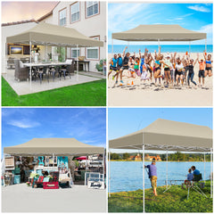 COBIZI 10x20 Pop Up Canopy Tent Heavy Duty with 6 Removable Sidewalls, Commercial Heavy Duty Pop Up Tent for Parties All Weather Waterproof and UV 50+ Wedding Tent with Roller Bag(Legs Upgraded)