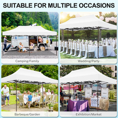 COBIZI 10x20 Pop Up Canopy Tent Heavy Duty with 6 Removable Sidewalls, Commercial Heavy Duty Pop Up Tent for Parties All Weather Waterproof and UV 50+ Wedding Tent with Roller Bag(Legs Upgraded)
