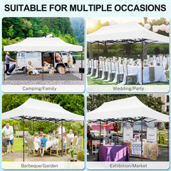 COBIZI 10x20 Pop Up Canopy Tent Heavy Duty with 6 Removable Sidewalls, Commercial Heavy Duty Pop Up Tent for Parties All Weather Waterproof and UV 50+ Wedding Tent with Roller Bag(Legs Upgraded)