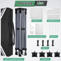 COBIZI Canopy 10'x10' Pop Up Canopy Tent 1-Button Push Easy up Outdoor Canopy Instant Portable Commercial Shelter Waterproof UPF50+ Gazebo with Reflective Strip, Air Vent & 4 Sandbags