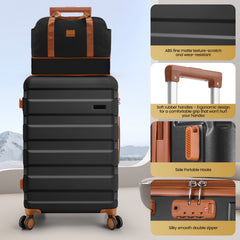Hoteel 3-Piece Luggage Set-20" Carry-On with Spinner Wheels&TSA Lock ,Lightweight Hardside Travel Set for Business & Vacation