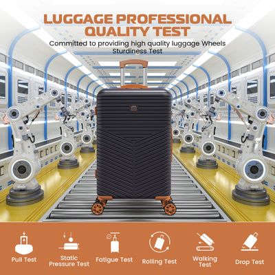 HOTEEL 4 Piece Hardside Luggage Set,Lightweight Travel Suitcases with TSA Lock & Spinner Wheels(13/20/24/28 inch, Black)