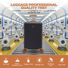 HOTEEL 4 Piece Hardside Luggage Set,Lightweight Travel Suitcases with TSA Lock & Spinner Wheels(13/20/24/28 inch, Black)