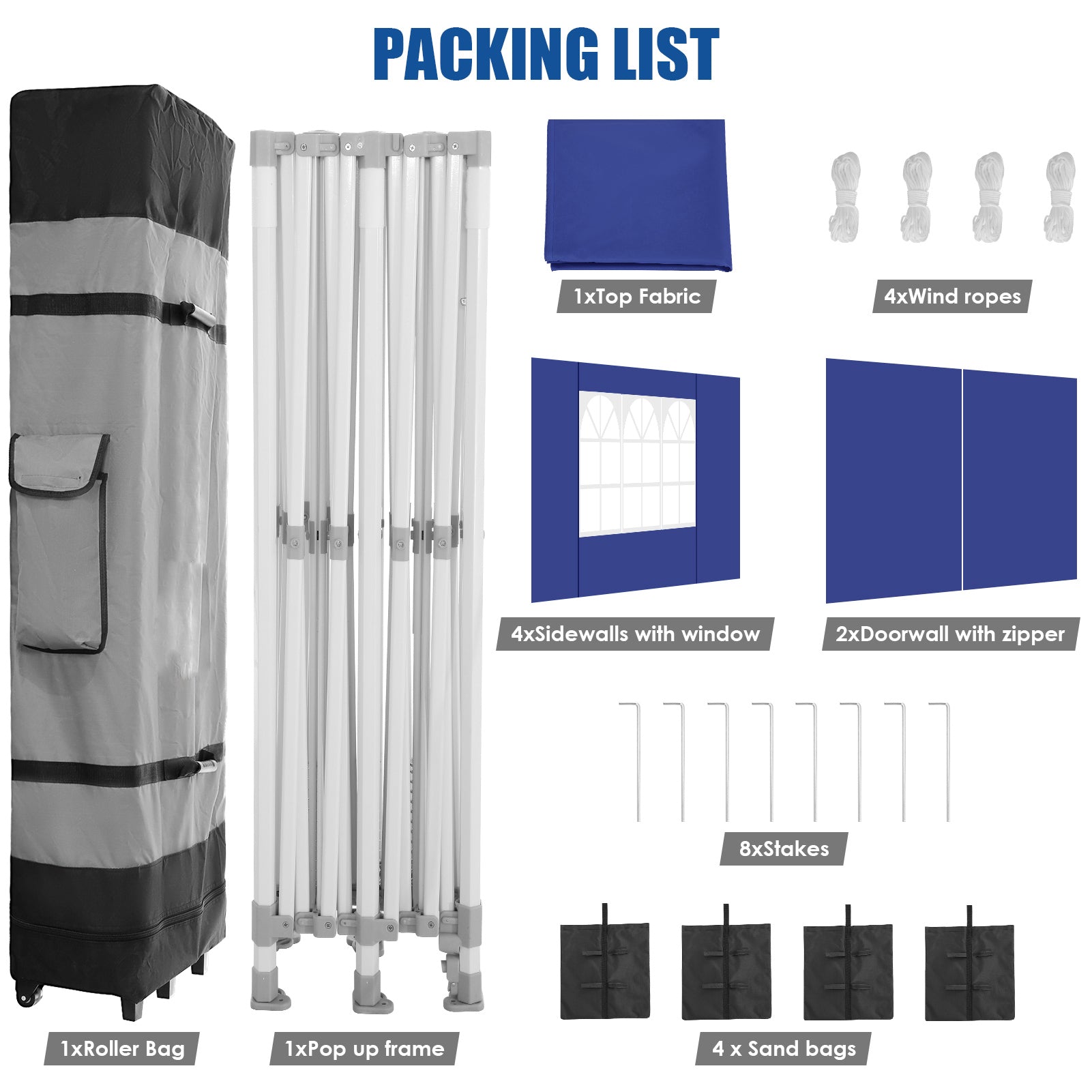 COBIZI 10x20 Pop Up Canopy Tent Heavy Duty with 6 Removable Sidewalls, Commercial Heavy Duty Pop Up Tent for Parties All Weather Waterproof and UV 50+ Wedding Tent with Roller Bag(Legs Upgraded)