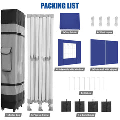 COBIZI 10x20 Pop Up Canopy Tent Heavy Duty with 6 Removable Sidewalls, Commercial Heavy Duty Pop Up Tent for Parties All Weather Waterproof and UV 50+ Wedding Tent with Roller Bag(Legs Upgraded)