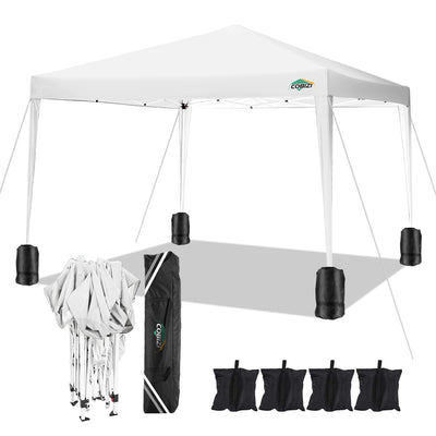 COBIZI Pop Up Canopy Gazebo Outdoor Shade Tent 10'X10' With 4 Sand Bag SPC000265