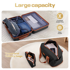 Hoteel 3-Piece Luggage Set-20" Carry-On with Spinner Wheels&TSA Lock ,Lightweight Hardside Travel Set for Business & Vacation