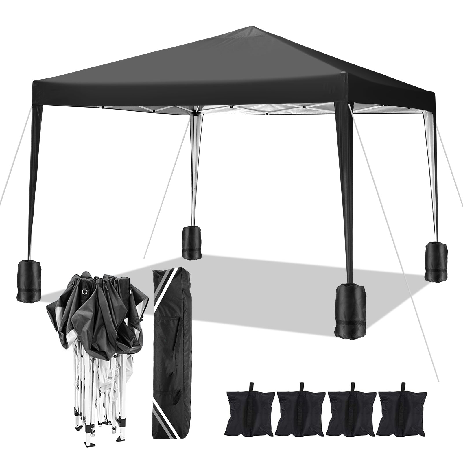 COBIZI 10'x10' Pop up Canopy Tent, Outdoor Instant Commercial Tents, Shade Shelter Gazebo,for Backyard Parties Event,Blue