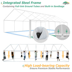 HOTEEL 20'x 40' Large Heavy Duty Outdoor Canopy Party Tent with 8 Removable Sidewalls, UV 50+, Waterproof, Wedding Event Shelter Gazebo, Easy to Set up, Big Tent for Birthday Party, BBQ, White