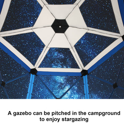 HOTEEL 12' x 12' Portable Pop-Up Outdoor Camping Gazebo, Screen Room with Mosquito Nettings, Waterproof, UV, Hub Tent Instant Screened Tent Canopy Shelter with Ground Stakes & Carry Bag, Beige