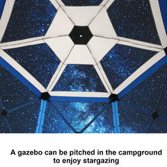 HOTEEL 12' x 12' Portable Pop-Up Outdoor Camping Gazebo, Screen Room with Mosquito Nettings, Waterproof, UV, Hub Tent Instant Screened Tent Canopy Shelter with Ground Stakes & Carry Bag, Beige