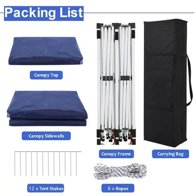 YUEBO 10'x20' Ez Pop Up Canopy Tent Commercial Instant Canopies with 6 Removable Side Walls Portable & Carrying Bag for Patio Picnic Carport Party Wedding, Blue Navy