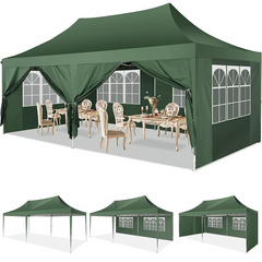 YUEBO 10'x20' Ez Pop Up Canopy Tent Commercial Instant Canopies with 6 Removable Side Walls Portable & Carrying Bag for Patio Picnic Carport Party Wedding, Blue Navy