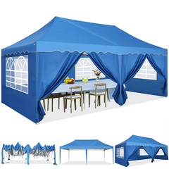 YUEBO Canopy 10' x 20' Pop Up Canopy Tent Heavy Duty Waterproof Adjustable Commercial Instant Canopy Outdoor Party Canopy Parties,Wedding,Outside Patio,Event,Backyard,Black