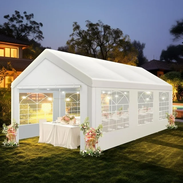 HOTEEL 20x30ft Heavy Duty Party Tent, Waterproof Outdoor Canopy Tents for Large Events, Commercial Grade Wedding, Parties, White