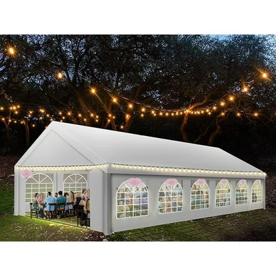 HOTEEL 10x30ft Heavy Duty Canopy Tent, Easy Up Commercial Outdoor Canopy Wedding Party Tent, Waterproof Outdoor Canopy Tents for Large Events, Wedding, Parties, White