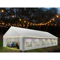 HOTEEL 20x20 Party Tent Heavy Duty with Removable Sidewalls & 4 Built-in Sandbags, Commercial Wedding Large Tent, UV 50+, Waterproof, White