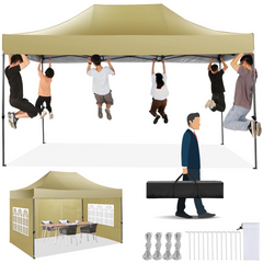 HOTEEL 10x15 Heavy Duty Canopy, Pop up Commercial Canopy Tent with 4 Sidewalls, Easy Up Wedding Party Tent, Outdoor Instant Carport Gazebo