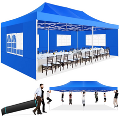 COBIZI 13‘ x 26' Heavy Duty Pop up Canopy with 6 Sidewalls, 2 Height Adjustable Commercial Tent,100% Waterproof Party Wedding Tent,Outdoor Gazebo with Wheeled Bag