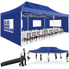 COBIZI 13‘ x 26' Heavy Duty Pop up Canopy with 6 Sidewalls, 2 Height Adjustable Commercial Tent,100% Waterproof Party Wedding Tent,Outdoor Gazebo with Wheeled Bag