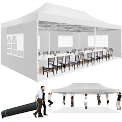 COBIZI 13‘ x 26' Heavy Duty Pop up Canopy with 6 Sidewalls, 2 Height Adjustable Commercial Tent,100% Waterproof Party Wedding Tent,Outdoor Gazebo with Wheeled Bag