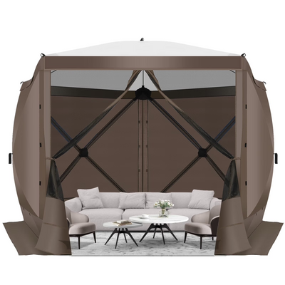 HOTEEL 6x6 ft Pop Up Gazebo Screen House Tent for Camping with 3 Sidewalls and Mosquito Netting, Waterproof, UV Resistant, Portable Carry Bag, for Outdoor Camping, Lawn and Backyard, Blue
