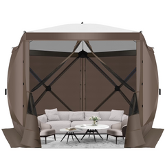 HOTEEL 6x6 ft Pop Up Gazebo Screen House Tent for Camping with 3 Sidewalls and Mosquito Netting, Waterproof, UV Resistant, Portable Carry Bag, for Outdoor Camping, Lawn and Backyard, Blue
